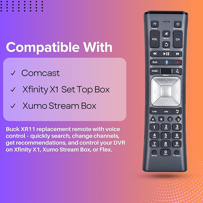 XR11 Xfinity Remote Control Replacement – Universal IR/RF Remote - Image 2