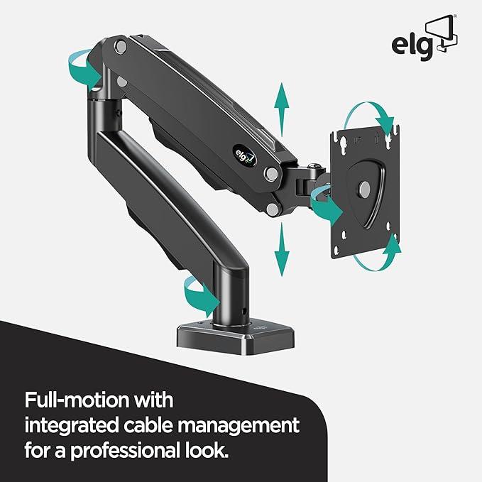 ELG Full Motion Swivel Single Monitor Desk Mount Stand: Empower Your Workspace - Image 5