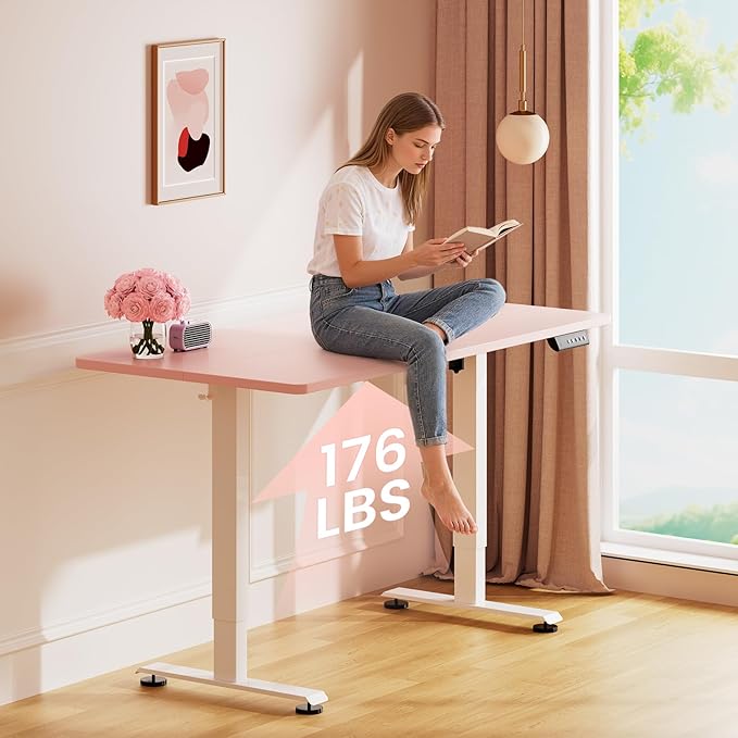 Veken 55 Inch Large Electric Standing Desk, 4 Memory Heights Adjustable - Image 5