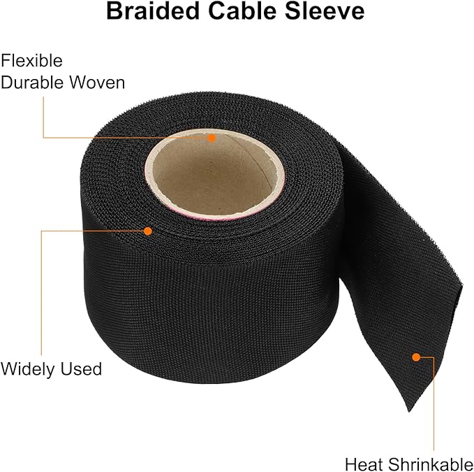 MECCANIXITY Braided Cable Sleeves Heat Shrinkable Fabric Sleeving, Network - Image 4