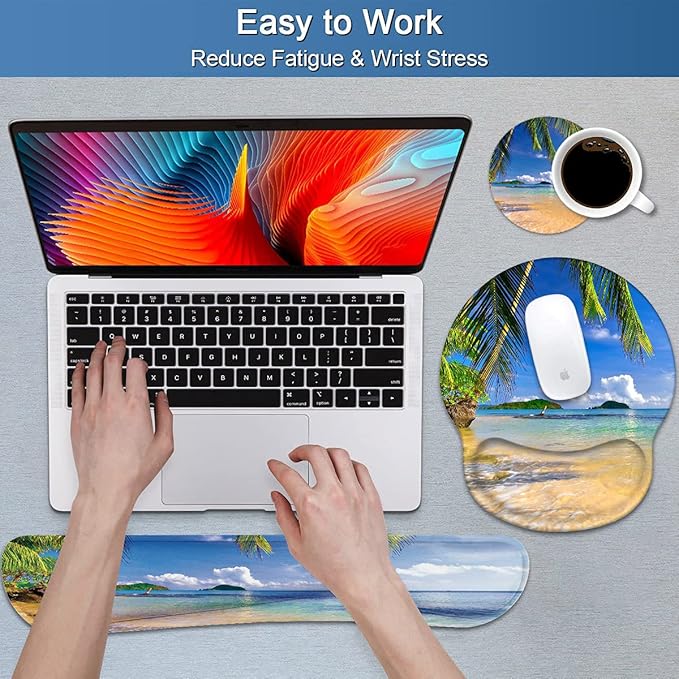 Keyboard Wrist Rest and Mouse Pad Wrist Support Set - Image 4