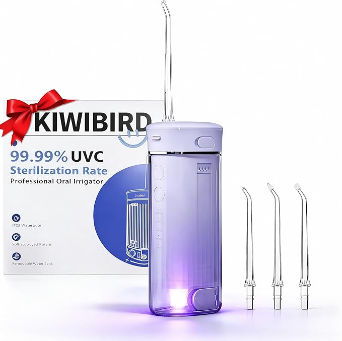 KIWIBIRD Mini Water Flosser for Travel, Ultra-Portable Cordless Oral Irrigator by KIWIBIRDOralCare