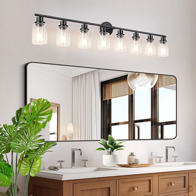 Guliaofo 8-Light Black Vanity Lights, Modern Bathroom Light Fixtures - Image 7