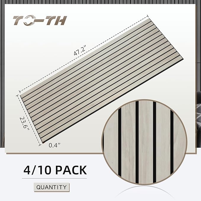 TO-TH Wood-Look Acoustic Wall Panels, 10 Pack 47.2” x 23.6” Sound Panels - Image 8