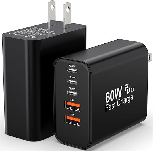 USB C Charger Block, iPhone Charger QC Multiport PD Adapter Chargers, Type C by TZBAY