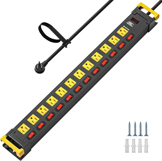CRST 12 Outlet Heavy Duty Metal Power Strip by CRST