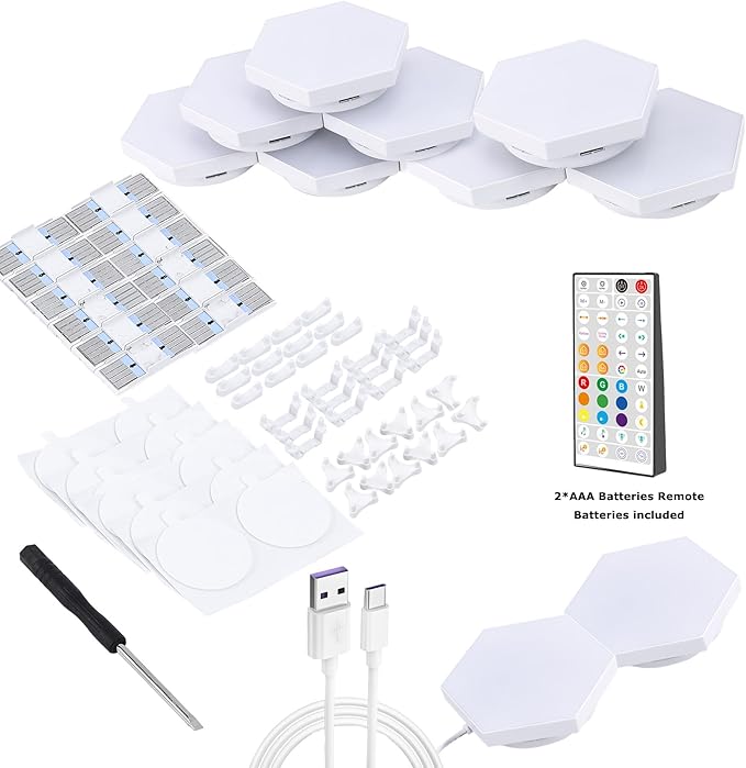 HEDCINLT Smart Hexagon Lights DIY Hexagon Led Light App & Remote Controlled & - Image 8