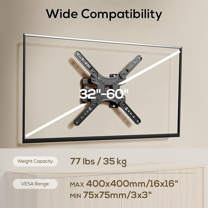 IWORKBOARD 43 50 55 inch Full Motion Corner TV Wall Mount - Image 5