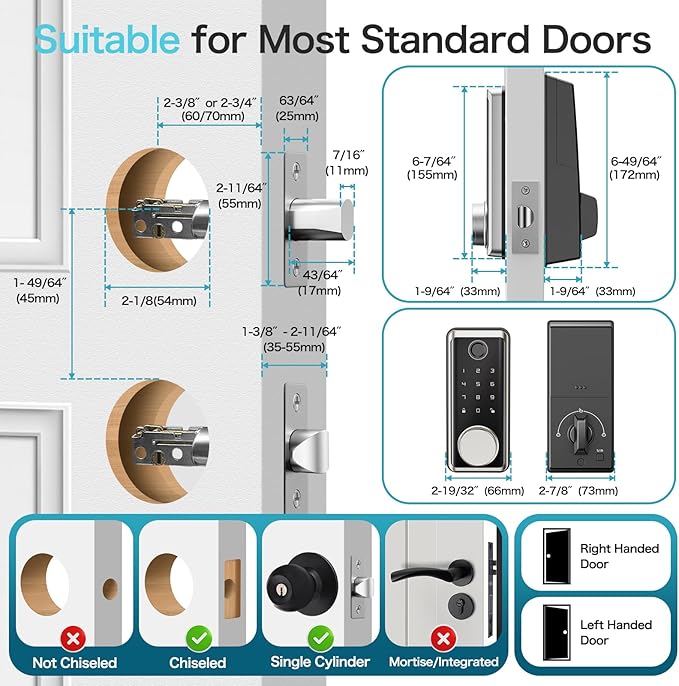 Smart Locks Front Door, Keyless Entry Door Lock - Image 8