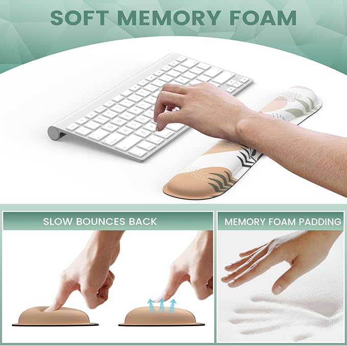 iLeadon Mouse Pad with Wrist Rest Set, Keyboard Wrist Rest + Ergonomic Mouse - Image 3