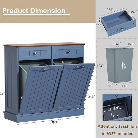 Tilt Out Trash Can Cabinet - Image 2