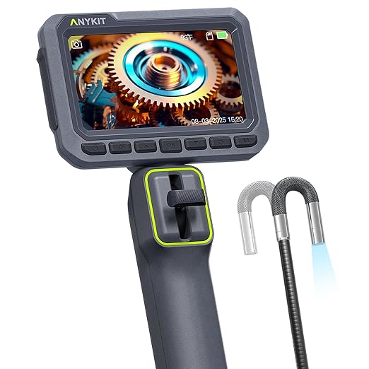 Anykit Articulating Borescope, 210° Two-Way 0.22in Slim Probe Endoscope by ANYKIT