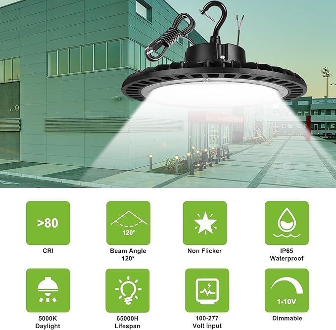 UFO Led High Bay Light 150W 4PACK 5000K High Bay Led Shop Lights 22500lm - Image 2