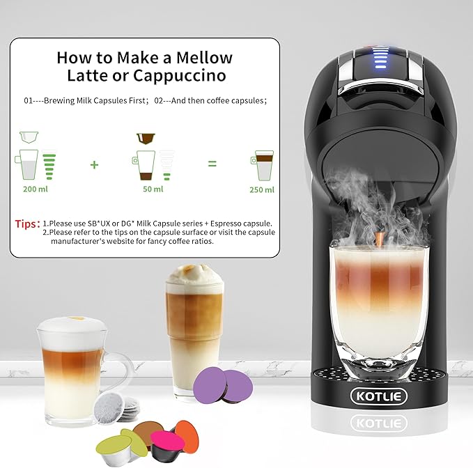 KOTLIE Single Cup Coffee Maker, 4 Temperature Settings, 7 Water Volume Levels - Image 4