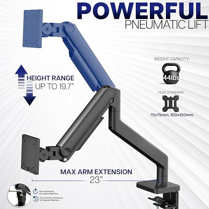 VIVO Heavy Duty Aluminum Ultrawide Monitor Tension Arm - Image 3