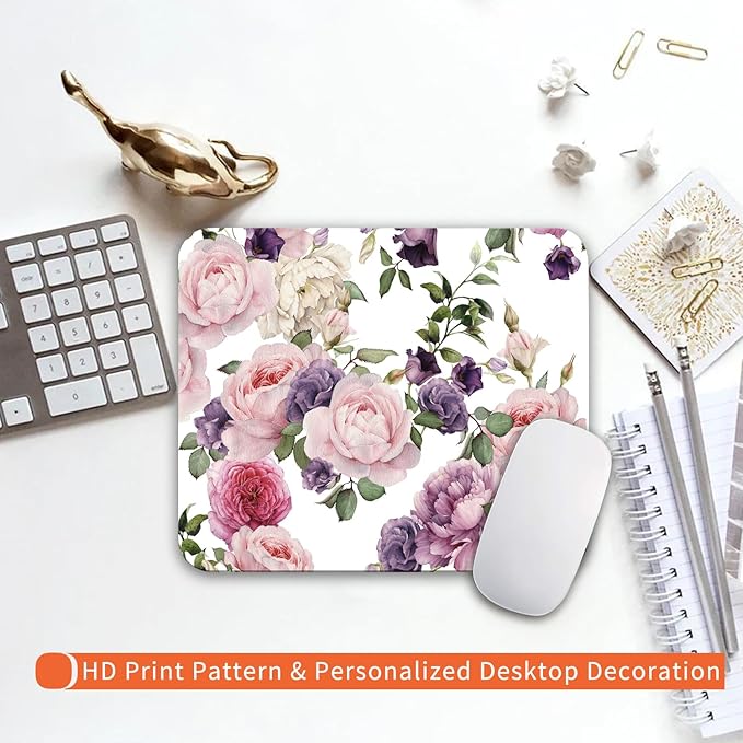 Armanza Square Mouse Pad Floral Roses, Personalized Premium-Textured Custom - Image 6