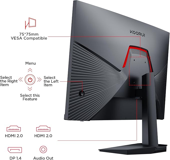 KOORUI 24.5 Inch Gaming Monitor 200Hz, FHD IPS Display, 90% DCI-P3 Color Gamut - Image 9
