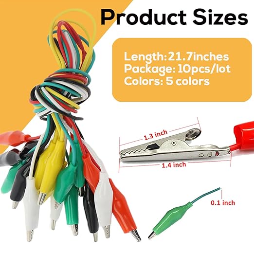30PCS Premium Alligator Clips Electrical, 5 Colors Test Leads Cable - Image 2