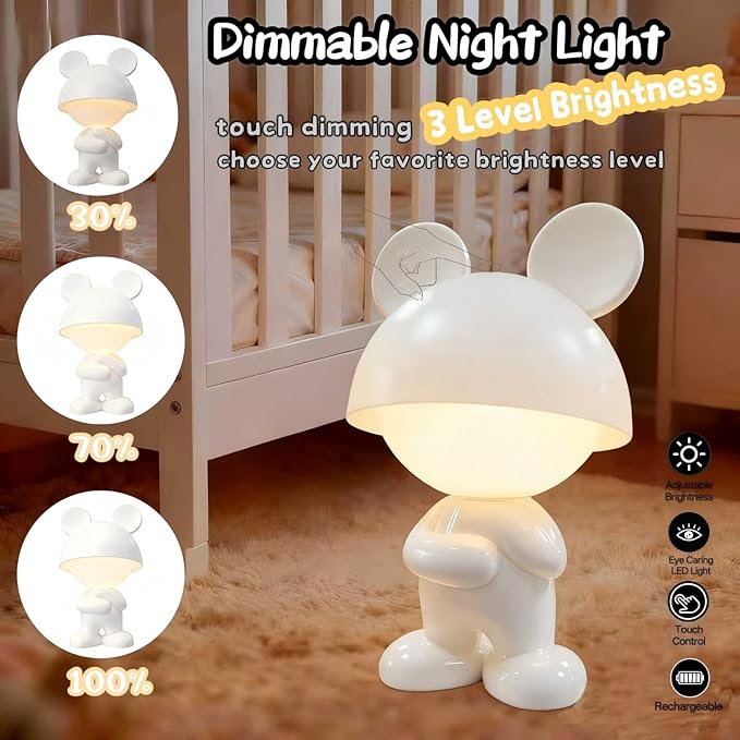 ShonlPin Night Light for Kids, Rechargeable Table Lamp, Touch Lamps for - Image 3