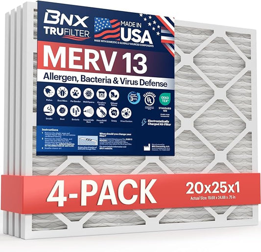 BNX TruFilter 20x25x1 Air Filter MERV 13 by BNX
