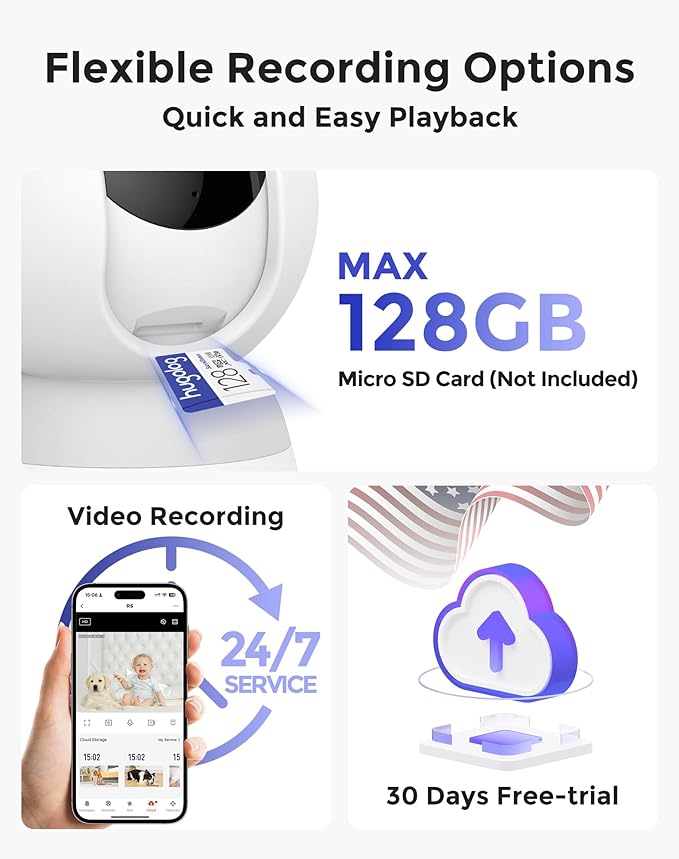 Hugolog 3K 5MP Indoor Pan/Tilt Security Camera - Image 4