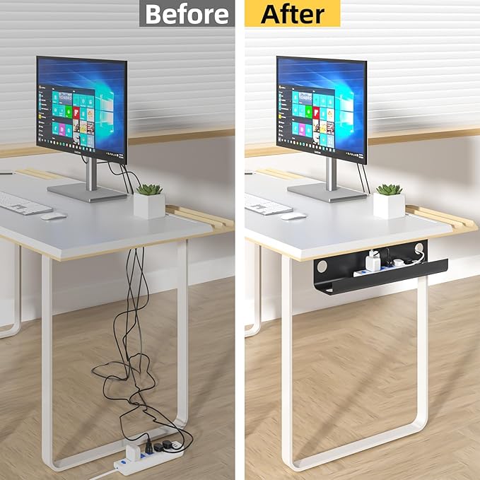 Yecaye 2 Pack Cable Management Under Desk, 31.5 in Under Desk Cable Management - Image 7
