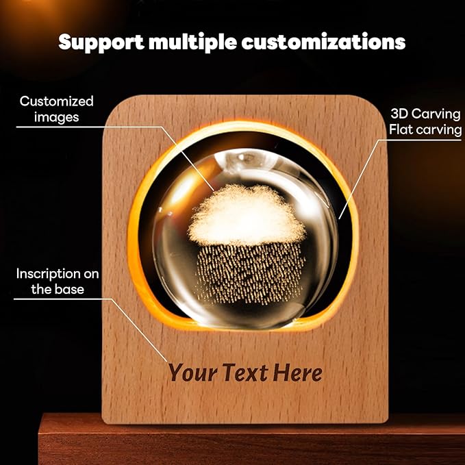 GigaGlow Personalized 3D Crystal Photo Night Light - Image 3