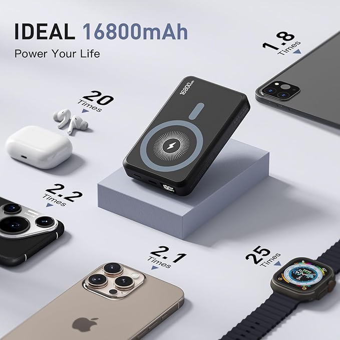2026 Magnetic Wireless Power Bank, 16800mAh Portable Charger - Image 2
