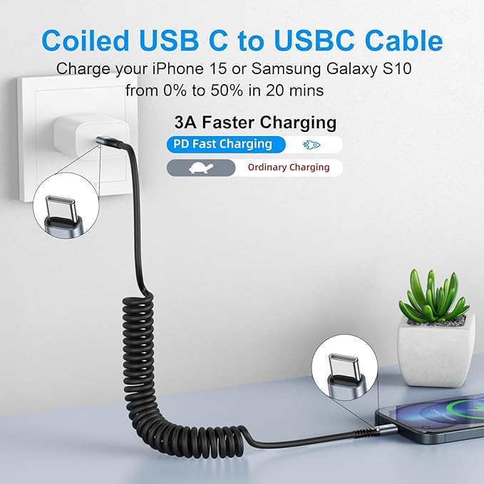 KIYODA USB C to USB C Cable, Type C Fast Charging Cable Compatible - Image 2