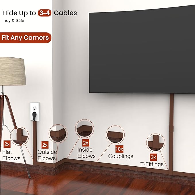 Brown Channel Kit Hide Wires - 157in Cord Concealer - Image 2
