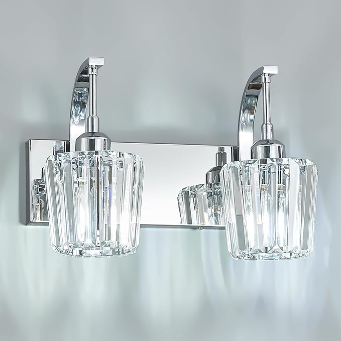 FDPBY Modern Bathroom Vanity Light, 2-Light Chrome Wall Sconce - Image 8