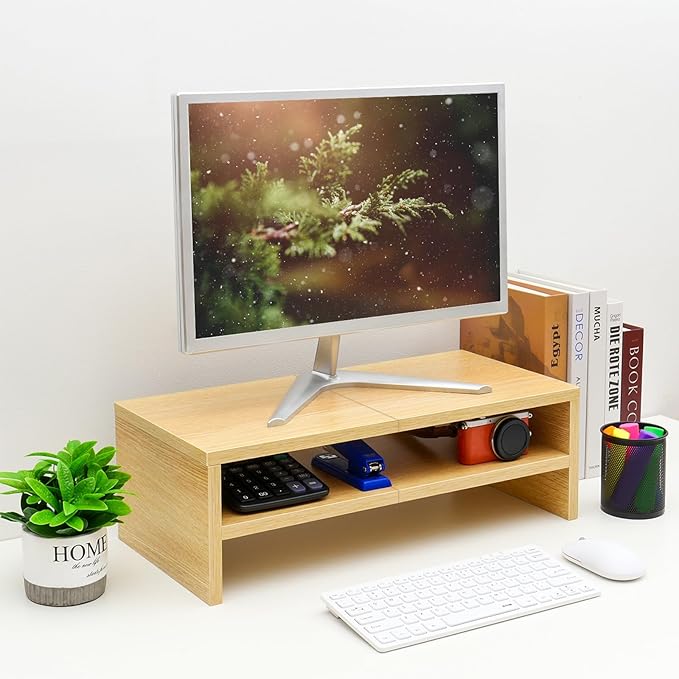 TEAMIX 2 Tiers Desktop Monitor Stand Riser 20 Inch Printer Stand - Image 2
