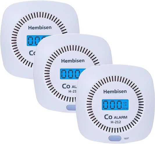 3 Packs Carbon Monoxide Detectors by HembisenSafetyProducts