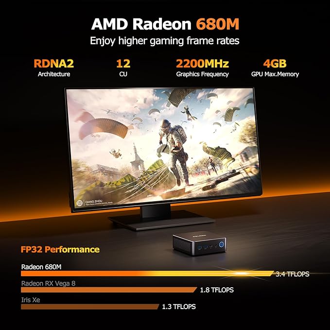 PELADN Gaming Mini PC 7735U 32GB Dual DDR5, 1TB PCIe3.0 SSD - Image 4
