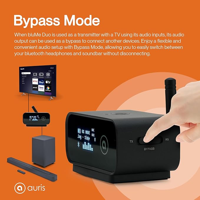 Auris Blume Duo HiFi Bluetooth 5.0 Music TV Transmitter & Receiver Long Range - Image 4