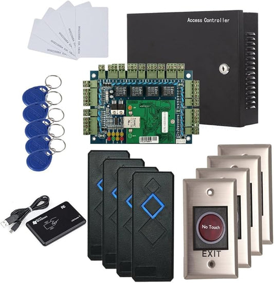 MENGQI-CONTROL 4 Doors IP Based Security Access Control Kit by MENGQI-CONTROL