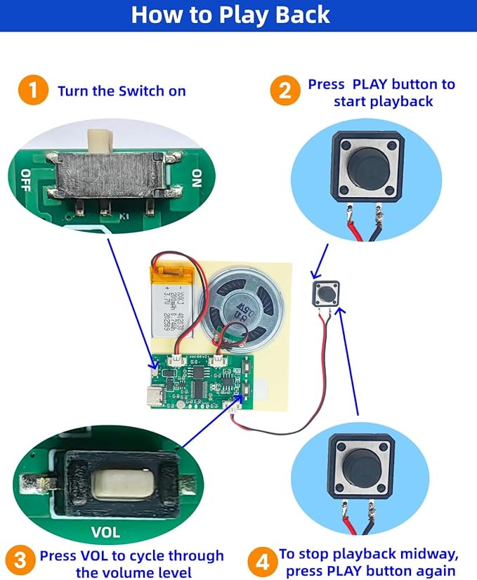 2pcs DIY Audio Recorder and Player kit, Record standalone or Download Music via - Image 5