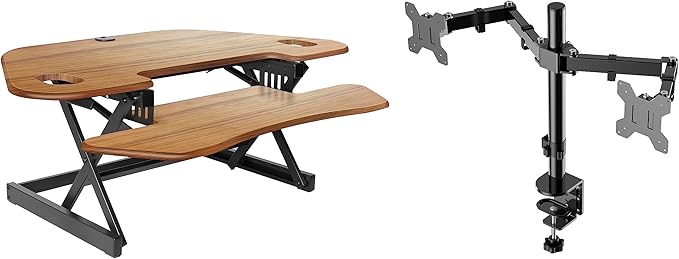Rocelco 46" Height Adjustable Corner Standing Desk Converter by Rocelco