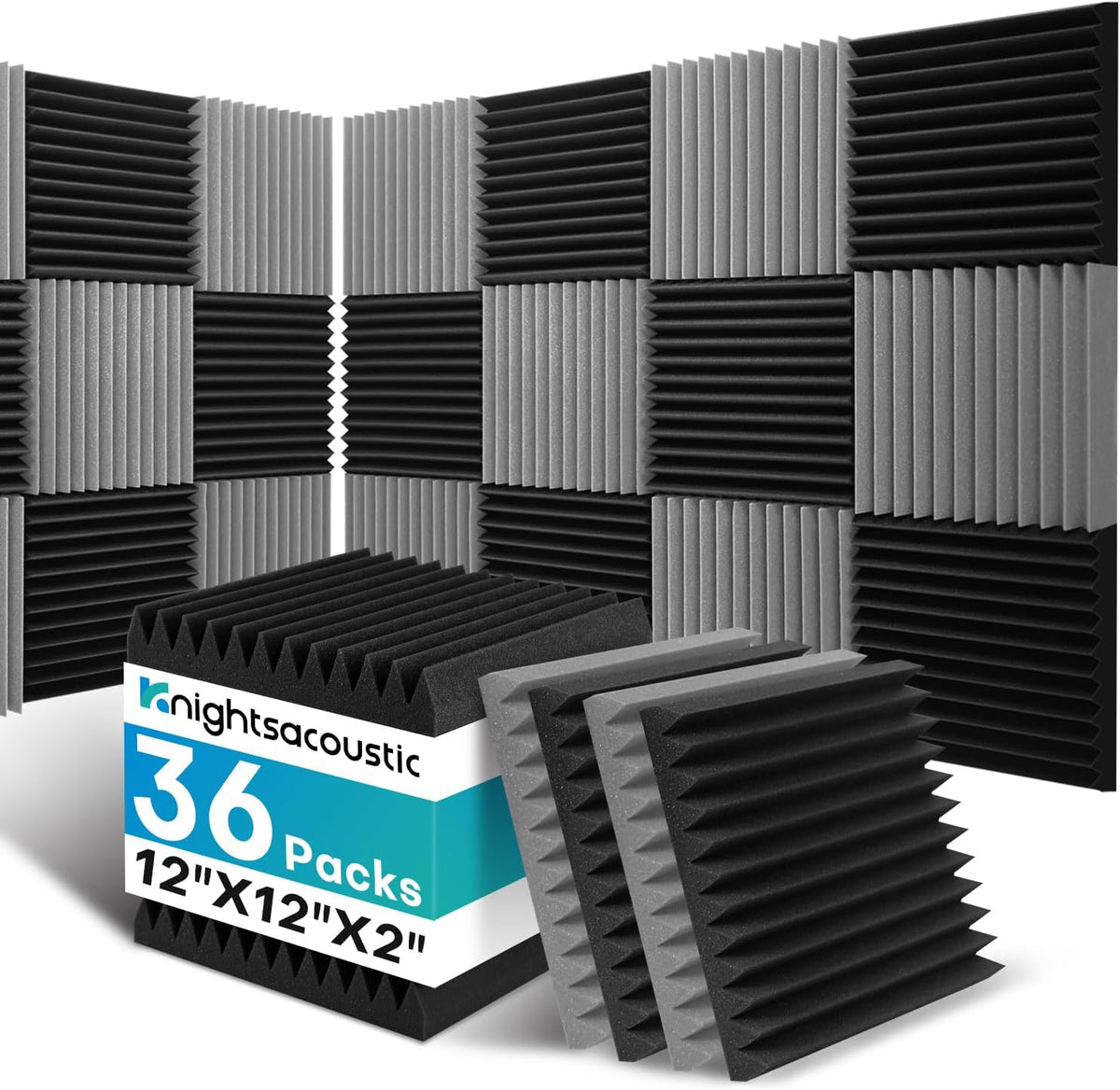36 Pack Sound Proof Foam Panels