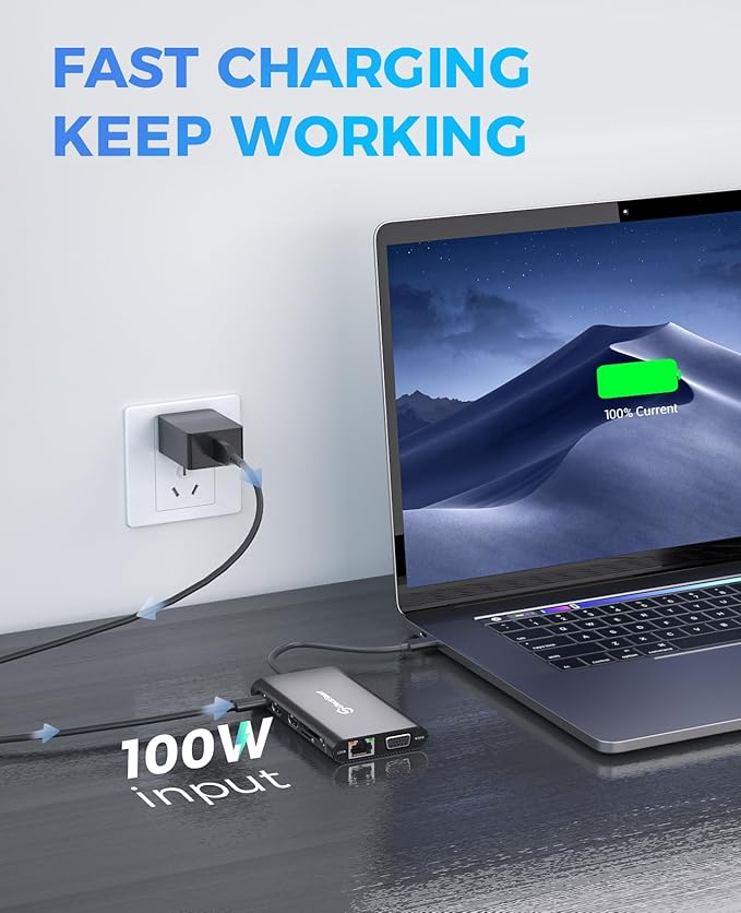 UtechSmart Triple Monitor USB-C Laptop Docking Station - Image 4