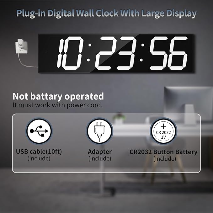 CHKOSDA 28.4'Large Digital Wall Clock, Automic Digital Clock - Image 6