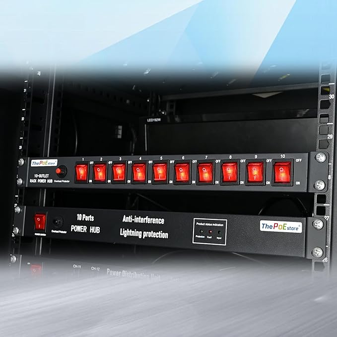 10 Outlets Horizontal 1U PDU Rackmount Power Strip - Image 9
