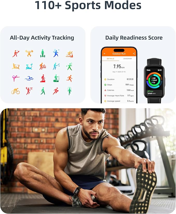 Parsonver Fitness Tracker with Step Counter/Calories/Stopwatch, Health Activity - Image 2