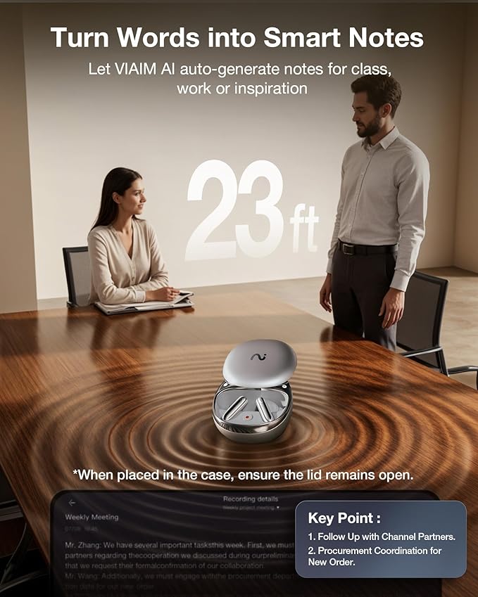 RecDot AI Voice Recorder Earbuds, viaim AI Meeting Assistant - Image 5