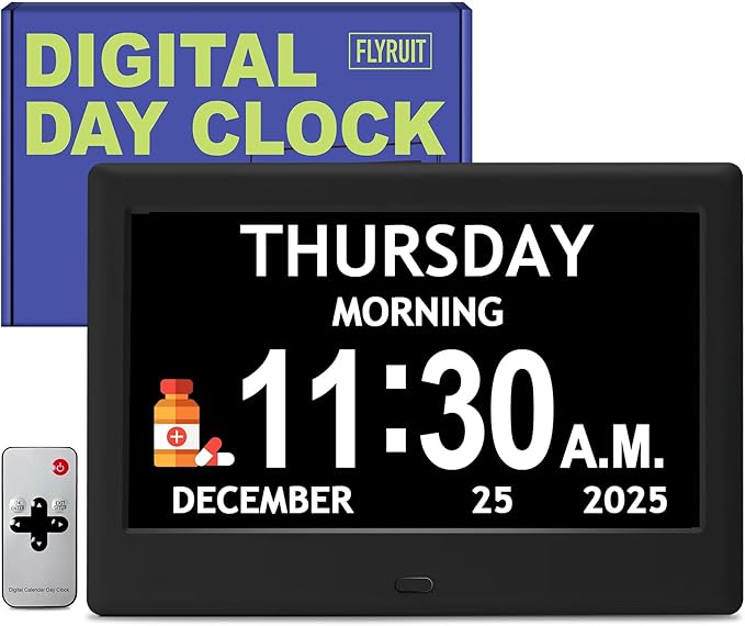 7'' Dementia Clock For Seniors, Large Display Digital Clock - Image 9