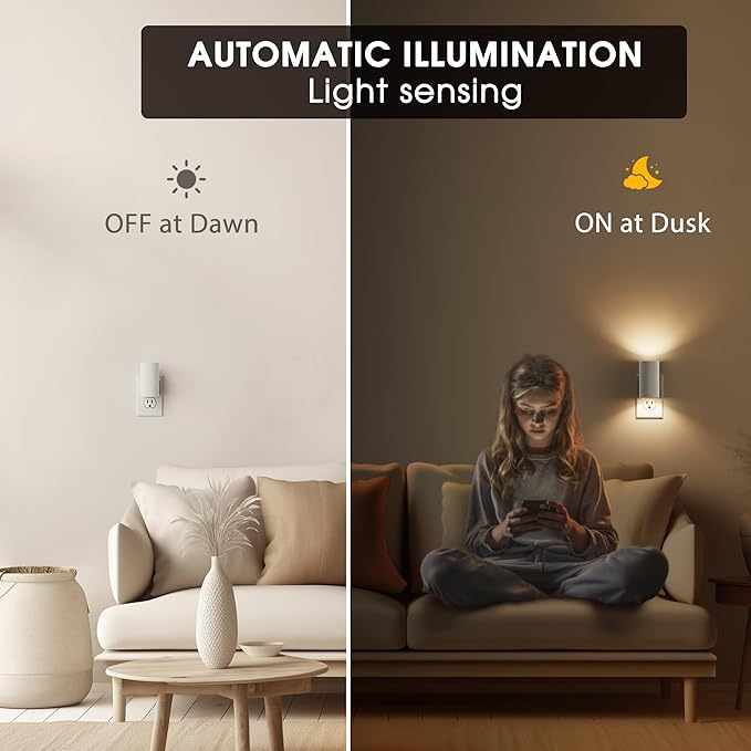 Briignite Night Lights Plug into Wall, Modern LED Night Light Plug in, Dusk to - Image 3