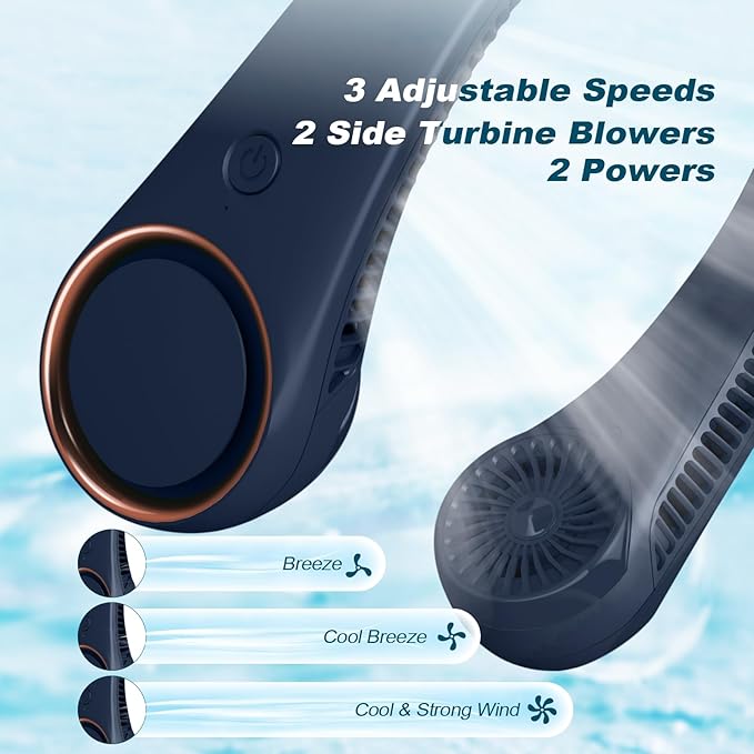 CIVPOWER Neck Fan: Portable Personal Neck Cooling Rechargeable Bladeless Fan - Image 3