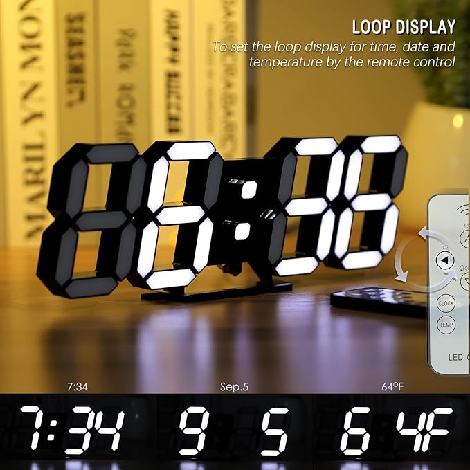 KOSUMOSU Digital Clock 3D LED Wall Clock - Image 3