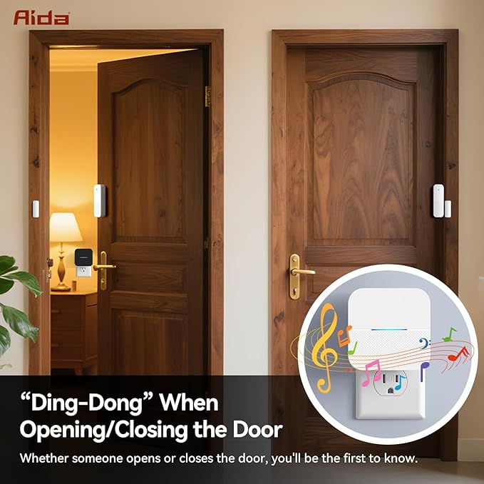 AIDA Door Alarms When Opened Wireless Ring Chime Sensor Alarm - Image 6