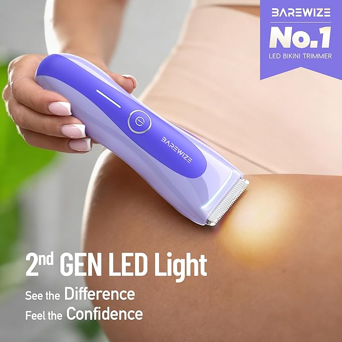 BAREWIZE Bikini Trimmer for Women, Electric Shaver for Women | LED Light - Image 3